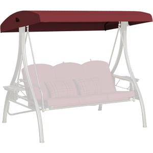 Outdoor Swing Canopy Replacement Cover, 3 Seat Swing Cover UV-Resistant for 3-Seat Porch Swing (Red, 76.8x47.2x9.1in)