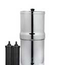 AquaEasy NSF/ANSI 372 Certified Stainless Steel Gravity Water Filter System with Tap (2.25 Gallon) with 2X Activated Carbon Filter, Countertop Water Filtration System with Tap (Lite)