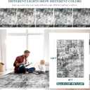 8x10 Area Rug for Living Room: Washable Abstract Soft Rugs Non Slip Modern Stain Resistant Low Pile Carpet for Dining Room Bedroom Nursery Office (Black Grey, 8'x10')