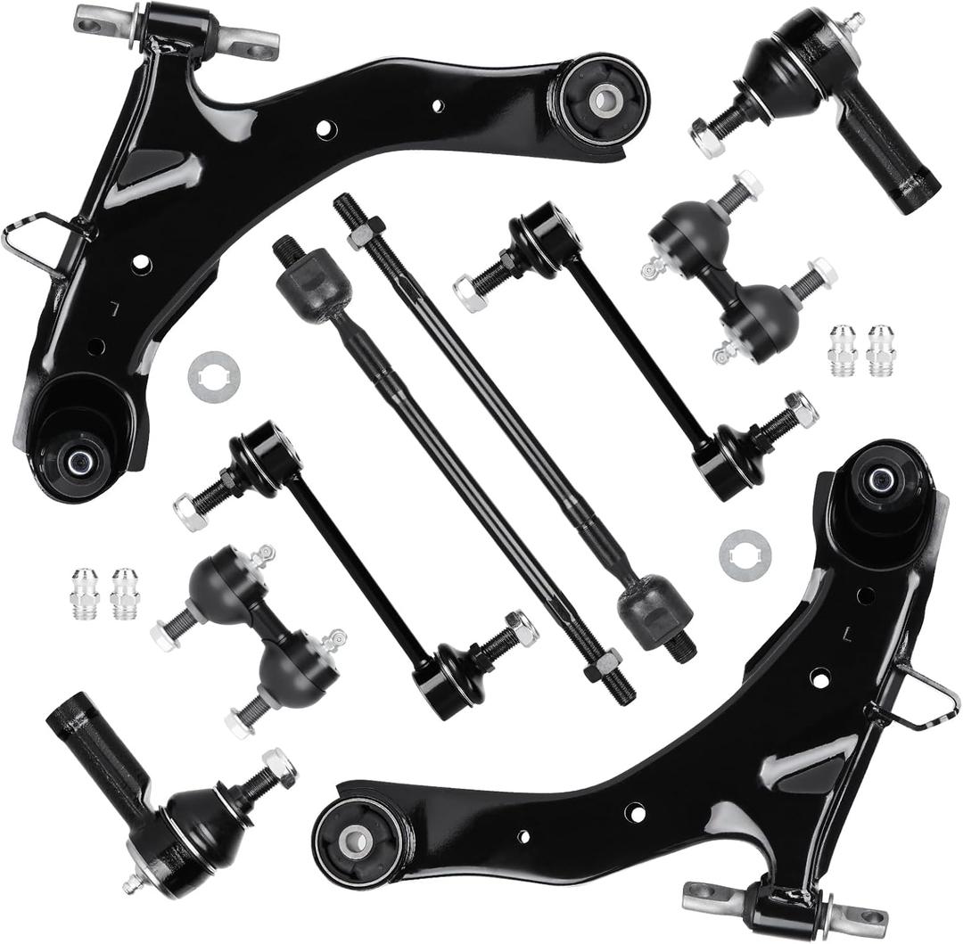 10 PCS Set Front Lower Control Arm fit for Hyundai Elantra 2001-2006 Suspension Kit With Ball Joint Tie Rod Ends Sway Bar End Link