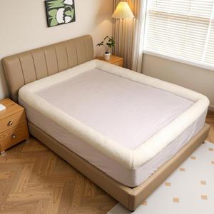 Bed Sheets with Borders, 360° Bordered Fitted Sheet with 19" Deep Pocket – Ultra Soft Plush Bed Cover, All-Position Anti-Slip Sleep Solution, Machine Washable (Queen: 80" x 60")