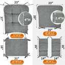 5 PCS Glider Rocker Replacement Cushions with Storage Side Pocket, Luxuriy Chenille Fabric Foam & Microfiber Filling, Thickened & Supportive Rocking Chair Cushion Set, Light Grey