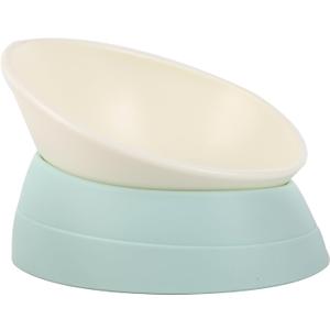 Bulldog Bowl Anti-Slip Dog Cat Dish Detachable Rubber Dog Bowl Pet Sterile Tilted Pet Feeder Slope Base (Green, 2 Cup (Small/Medium Dog))