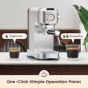 Espresso Machine 20 Bar, Compact Espresso Maker, Stainless Steel Expresso Coffee Machines with Steam Milk Frother & 34oz Removable Water Tank for Cappuccino, Latte, Home Office Use, Silver