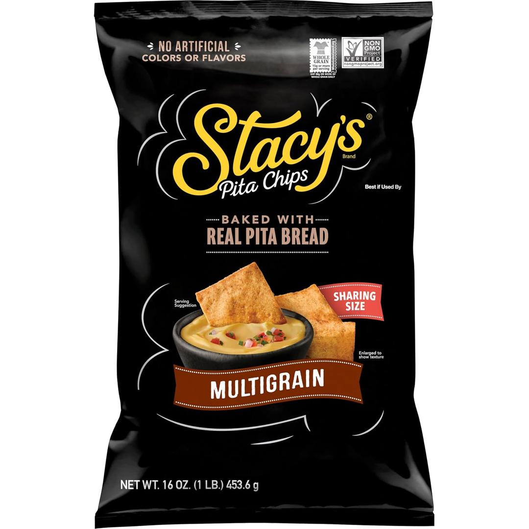 2 x Stacys Pita Chips, Multigrain, No Artificial Colors or Flavors, 16 oz Bag (EXP 08/25/26)