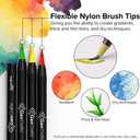 GenCrafts Watercolor Brush Pens - Real Brush Tips - No Mess Storage Case - Washable Nontoxic Markers - Portable Painting (1 Count (Pack of 20))