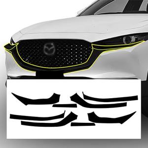 BOGAR TECH DESIGNS for Mazda CX-30 2020-2026 Front Chrome Delete – Precut Vinyl Overlay Kit, Gloss Black Blackout Trim