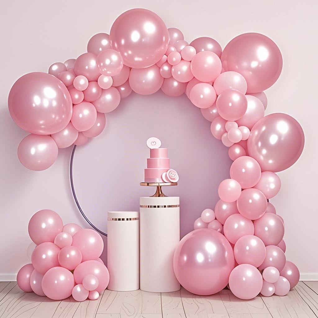 140 Pcs Pink Balloons Different Sizes, 18 12 10 5 inch Pink Balloon Garland Kit, Balloon Arch Kit for Birthday Wedding Graduation Baby Shower Anniversary Party Decorations