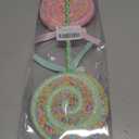 Pastel Christmas Tree Candy Picks 2pcs 16inch Gaint Pink Green Macaron Glitter Candy Lollipop Candyland Christmas Tree Hanging Ornaments for New Year Xmas Indoor Outdoor Party Decorations