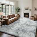 yongyangjuxin Fluffy Rug Shag Area Rug, Gradual Grey 10x14 Area Rugs for Bedroom, Super Soft Shag Rugs for Living Room Bedroom Kids Room Home Decor, Upgrade Anti-Skid Rectangular Fuzzy Rug