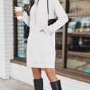 PrinStory Women’s Casual Dresses | Fall Winter Long Sleeve Half Zip V Neck Pullover Tunic Sweatshirt Dress with Pockets (XL)