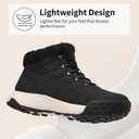 NEOTO Snow Boots for Womens Lightweight Insulated Faux Fur Winter Ankle Booties Ladies Comfortable Outdoor Shoes (9, Black)