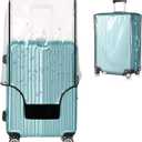Suitcase Covers for Luggage TSA Approved Clear PVC Luggage Protector Cover, Thick Transparent Waterproof Sleeve with Large Hook and Loop Closure, Fits 26" Wheeled Suitcases