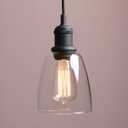 Yosoan 1-Light Vintage Edison Hanging Pendant Light, Indoor Modern Hardwired Mini Oval Cone Clear Glass Shade for Kitchen Bathroom Porch Living Room Dinning Room Office Restaurants Bar Island(Black)
