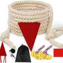 25FT Tug of War Rope for Kids & Adults - Field Day Family Reunion Games, Lawn Camping Picnic Activities, Backyard Carnival Fun for Team Building (Natural White)