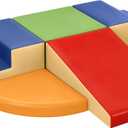 6-Piece Soft PU Leather Toddlers Climbing Toys, Baby Foam Climbing Blocks for Toddlers, Foam Play Gym Climber Structures for Toddler 3, Indoor Climb and Crawl Activity Play Set