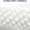 SUBRTEX Bathroom Rugs Chenille Bath Rug Soft Short Plush Bath Mat Soft Shower Mat Water Absorbent Shower Mat Quick Dry Machine Washable(White,18" x 24")