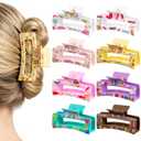 PANTIDE 8Pcs Book Hair Claw Clips for Women Girls - Back to School Bookish Reading Club Funny Rectangle Nonslip Banana Hair Clips, Thin Thick Short Long Curly Hair Accessories, Teacher Book Lover Gift