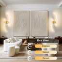 Battery Operated Wall Sconces Set of Two with Remote Control, Battery Wall Light, Stepless Colors 3000K-6000K & Dimming, Gold Led Wall Lights for Living Room, Hallway, Bedroom, 27.5 Inch (2 Pack)