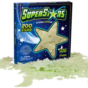 Glow in The Dark Stars - Includes Installation Material and Constellation Guide, 200 Glowstars and Bonus Moon, Only Glow Stars Stickers Powered by Our Trademarked Illumaglow2.0 (Original Color)