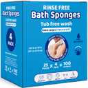 100 Sponge Disposable No Rinse Bathing Wipes