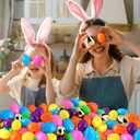 LEASEN [ 6 Surprise Golden Eggs ] 300 Pack Plastic Easter Eggs Bulks, 2.3 Inch Empty Easter Eggs, Bright Colors Plastic Eggs Fillable for Easter Hunt, Basket Stuffers Fillers, Easter Party Favor