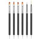 Artdone Nail Dotting Tools 6PCS Doubleended Nail Art Brushes Kit Nail Art Gel Polish Liner Brushes Design Pen For Nail Drawing And Nail Paint Brushes Small Detail Brushes