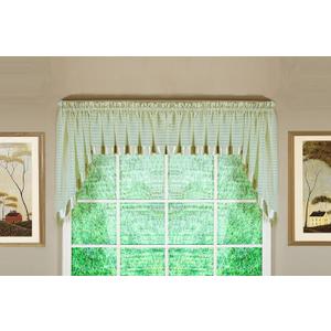 Today's Curtain, Silhouette Stripe Sheer Swag 38", Sage, 60" W x 38" L
