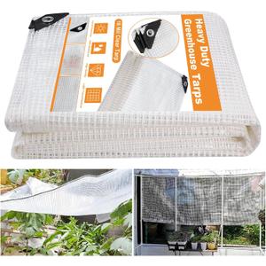 16 Mil Greenhouse Cover,Clear Plastic Tarps Heavy Duty Waterproof 8x12,UV Resistant Poly Clear Tarps with Grommets, Greenhouse Heavy Duty Tarp for Gardening, Farming, Nursery, Garden