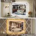 FENNIO Large Vanity Mirror with Lights38" x 28" LED Makeup MirrorHollywood Mirror with 3 Color Modes & Adjustable BrightnessVanity Mirror Square White