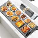Food Warming Mat Large, XXL (42"x15") Electric Food Warmers Mat with Heat Resistant Pad for Countertop, Heat 6 Level Temperature & 6 Hours Timer, Foldable Heating Trays for Buffets Party, Gray
