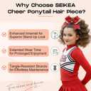 SEIKEA Cheer Ponytail Hair Piece, Lightweight Curly Cheerleader Hairpiece Realistic Natural Soft 14" Ponytail Extension for Cheerleader Competition Dance for Girls Teens Dark Brown