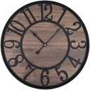 LEIKE Extra Large Wall Clock, Silent Little Ticking, Battery Operated Round Modern Wood Wall Clocks for Living Room, Bedroom, Farmhouse, Office Vintage Big Home Decor-32 Inch/80CM-Black-Arabic Number