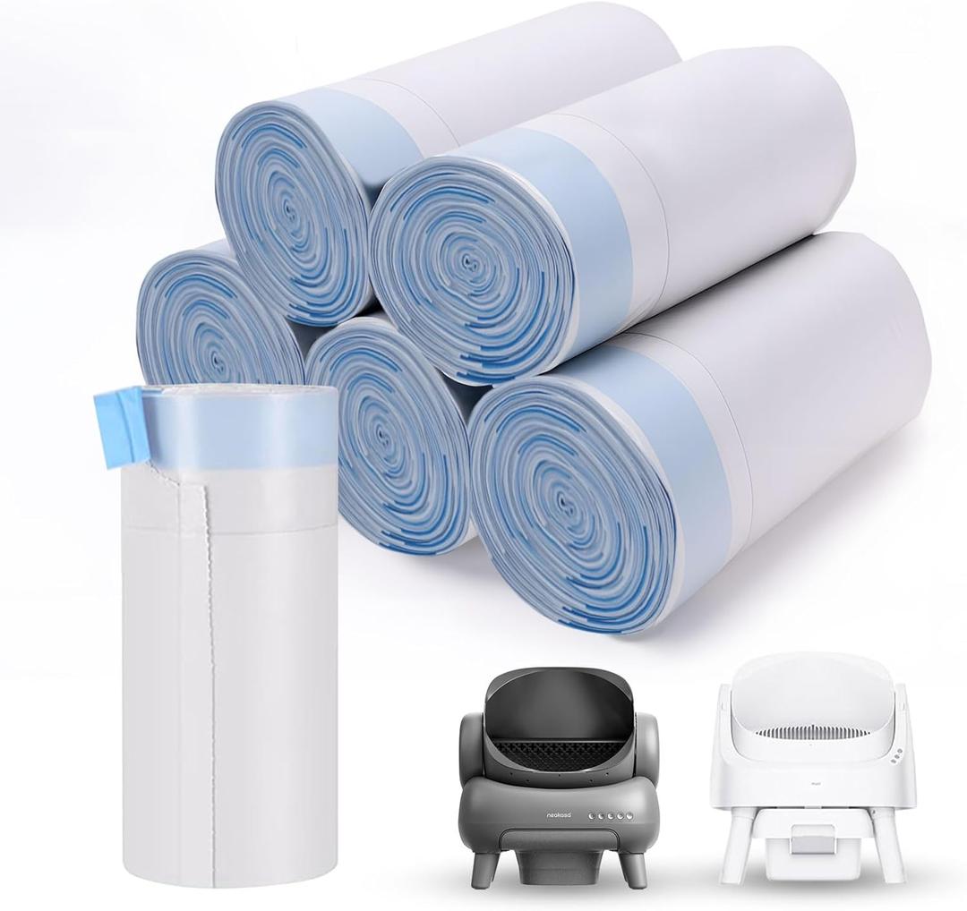 120 Count Cat Litter Box Bags for Neakasa and PetPivot Open Self-Cleaning Cat Litter Boxes, Extra Thick Heavy Duty Liners Replacement, Unscented, 27" x 13", Holds 22 lbs