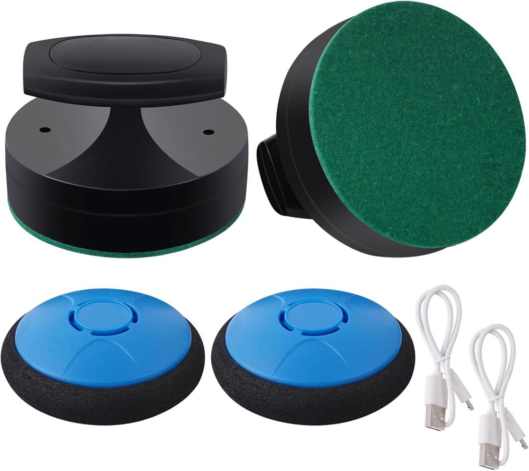 Air Hockey Pushers and Air Hockey Pucks, Indoor Games Goal Handles Paddles Replacement Accessories Set for Game Tables Equipment (Rechargeable Black-Blue)