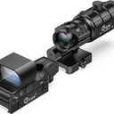 CVLIFE EagleFeather Multiple Reticle Red/Green Dot and Magnifier Combo, 40mm Large Lens Red/Green Dot with 3X Magnifier, Absolute Co-Witness, Open Reflex Optics Sight with Flip-to-Side