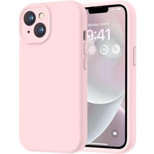 LOVE 3000 Designed for iPhone 14 Case, Premium Silicone with [Soft Anti-Scratch Microfiber Lining] Shockproof Protective Phone Case for Men Women Girls 6.1", Chalk Pink