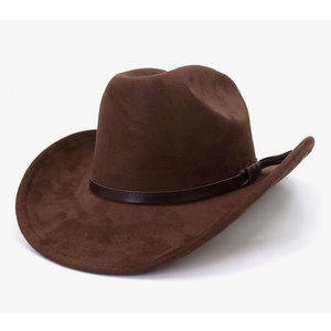 Cowboy Hat for Women Men, Wide Brim Classic Cowboy Cowgirl Hat for Outdoors, Felt Cattleman Western Cowboy Hats