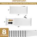 RAPTUROUS Adjustable Deep Drawer Divider 6" Tall, Expandable 13-22", 8-Pack, Non-Slip Drawer Dividers for Clothes, Dresser, Kitchen & Office Organization (White)