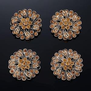 Rytenz 4 Pcs Rhinestone Buttons Crystal Embellishments for Clothing Jewelry Making DIY Decoration Bottons for Sewing Crafts Wedding Bridal (Button-1)