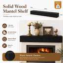 48 Inch Solid Wood Fireplace Mantel Shelf, Matte Black