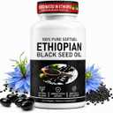 Ethiopian Black Seed Oil Capsules with 4.64% Thymoquinone, Cold-Pressed Softgels for Immune, Digestive & Daily Wellness Support, Non-GMO, Gluten-Free, 60 Count