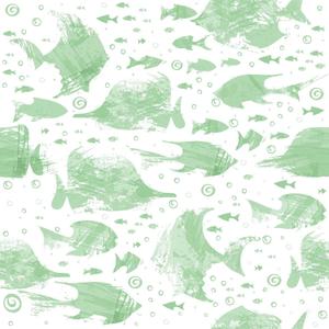 SOON AFTER Green Fish Ocean Peel and Stick Wallpaper,Thickened Waterproof Self-Adhesive Removable Wall Paper for Bathroom Boy Bedroom Kids Room Wallpaper Green Contact Paper for Furniture 17.3"x118"
