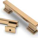 Asidrama 10 Pack 3.75 Inch(96mm) Champagne Bronze Kitchen Cabinet Handles, Brushed Brass Cabinet Pulls Gold Kitchen Cabinet Hardware for Cupboard Drawer Pulls