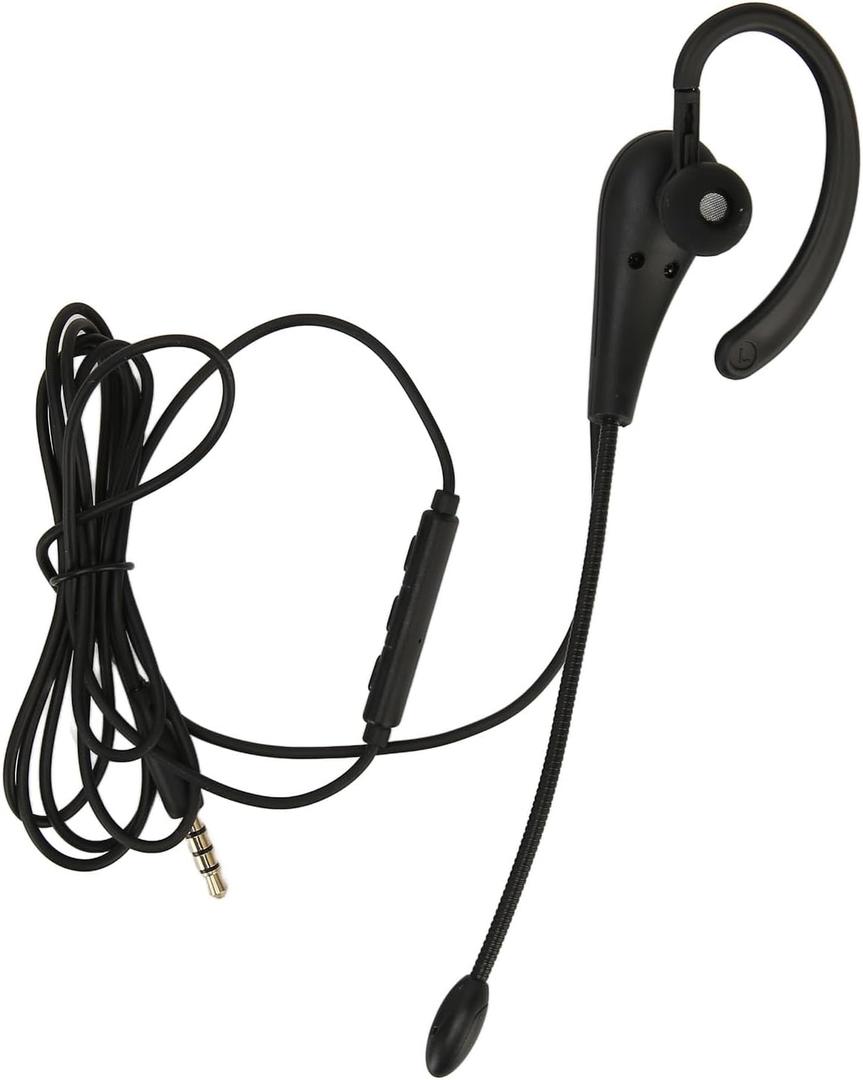 Pyhodi Single Side Earbud Headphones, Wired Single Ear Monaural Headset with Wide Compatibility, Lightweight Earpiece Headset with Microphone Wired Noise Cancelling for Call Center Office (3.5mm)