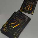 31 Sets Table Number Cards with Holders, Gold Black Table Numbers 1-30 and Head Table Holder 2 Inch Wedding Table Numbers Stand Place Card for Restaurants Party Centerpieces