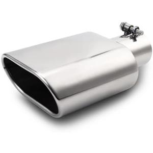 A-KARCK Rectangle Exhaust Tip 2.25" Inlet, Polished Square Exhaust Tailpipe Tip 3" x 5.5" Outlet 9.5" Long, Bolt on Design Easy Installation