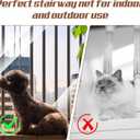 15ft Clear Banister Safety Net for Child & Pets – 2 Pack Transparent PETG Railing Guard with Zip Ties & Hole Punch – Stair & Balcony Barrier for Childproofing Indoor Outdoor Railings, 33"H Mesh Cover
