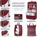 10 Set Packing Cubes for Travel, Gifts for Women Mom,Anti-Tearing Suitcase Organizer,OlarHike Vacation Essentials & Accessories for Cruise Ship, 11 Burgundy, 10 Set(Toiletry/Checked)