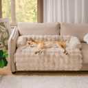 Cloud Pet Sofa Bed, Non-Slip Plush Dog Cat Mat, Cozy Non-Slip Washable Fluffy Plush Pet Mat for Small Medium Dogs & Cats, Furniture Protector, Pets Couch Bed (Coffee)